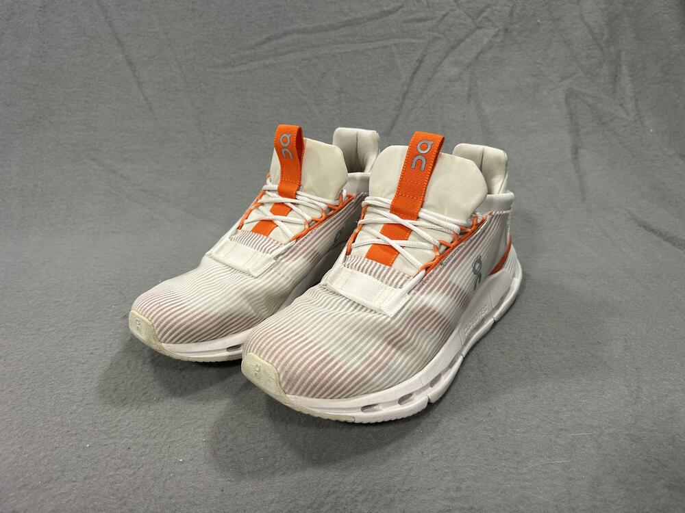 On Cloudnova Shoes Womens Size 7.5 White Orange Running Sneaker Cushioned